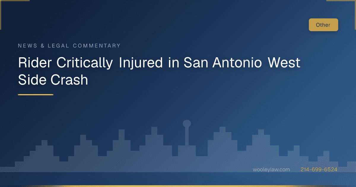 Rider Critically Injured in San Antonio West Side Crash - Motorcycle Accidents