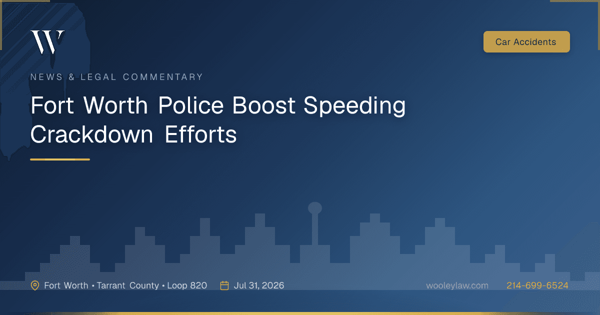 Fort Worth Police Boost Speeding Crackdown Efforts - Car Accidents