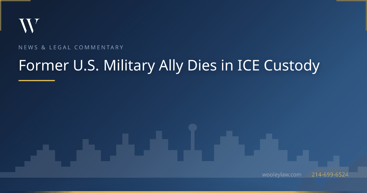 Former U.S. Military Ally Dies in ICE Custody - Other