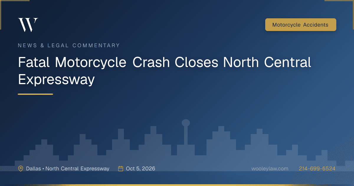 Fatal Motorcycle Crash Closes North Central Expressway - Motorcycle Accidents