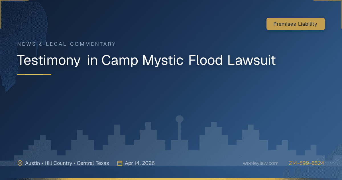 Testimony in Camp Mystic Flood Lawsuit - Premises Liability