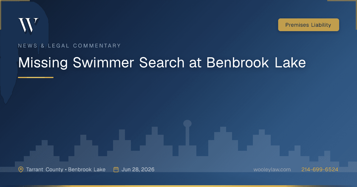 Missing Swimmer Search at Benbrook Lake - Premises Liability
