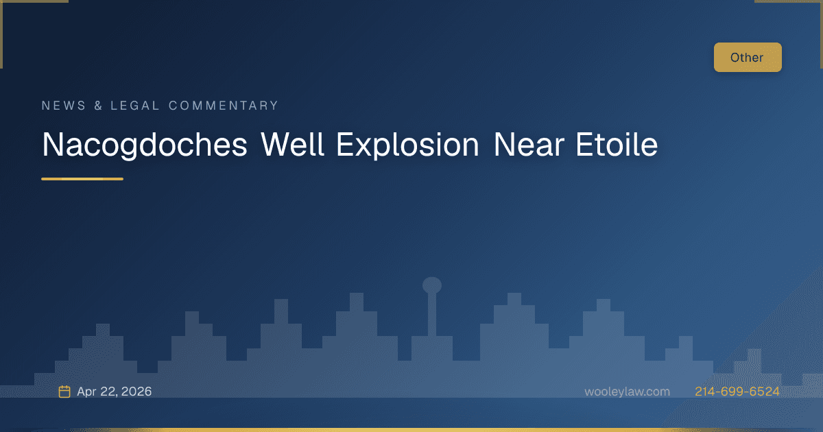 Nacogdoches Well Explosion Near Etoile - Other