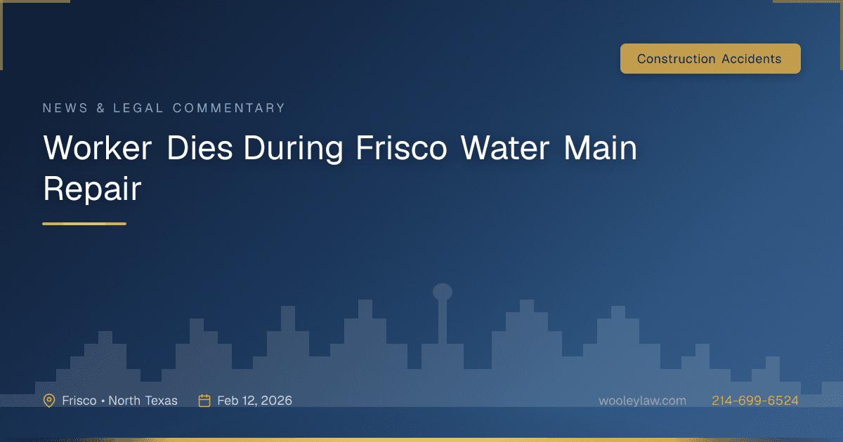 Worker Dies During Frisco Water Main Repair - Construction Accidents