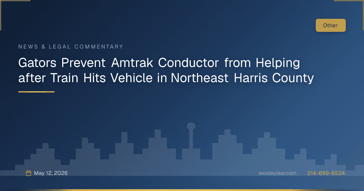 Gators Prevent Amtrak Conductor from Helping after Train Hits Vehicle in Northeast Harris County - Other