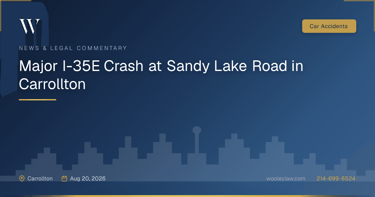 Major I-35E Crash at Sandy Lake Road in Carrollton - Car Accidents