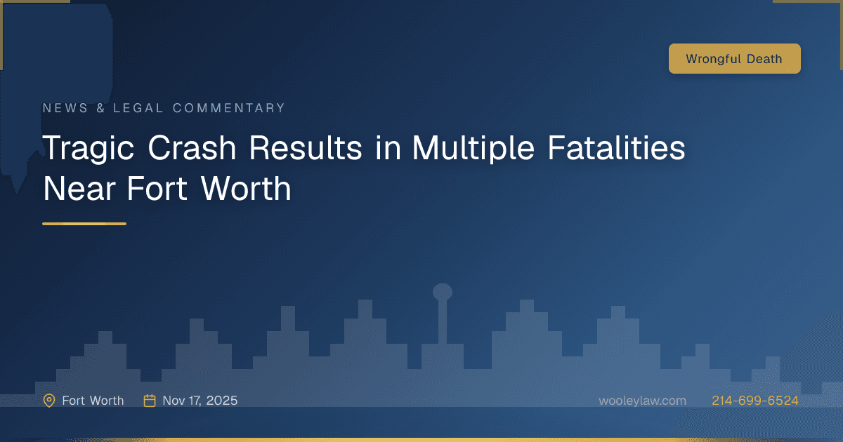 Tragic Crash Results in Multiple Fatalities Near Fort Worth - Wrongful Death