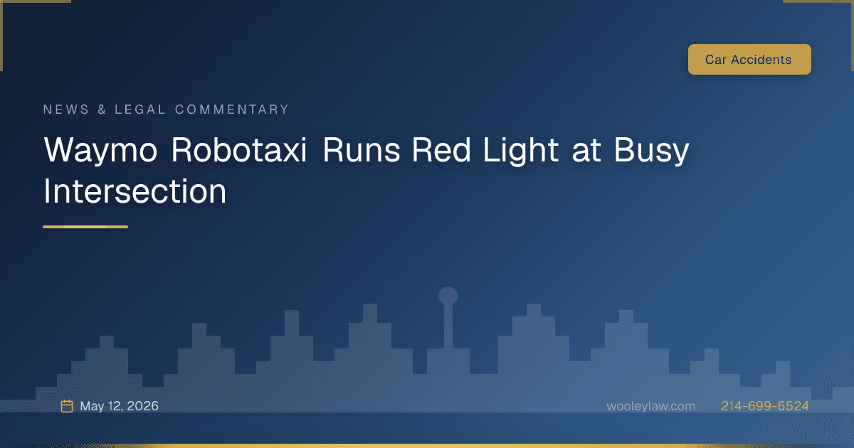 Waymo Robotaxi Runs Red Light at Busy Intersection - Car Accidents
