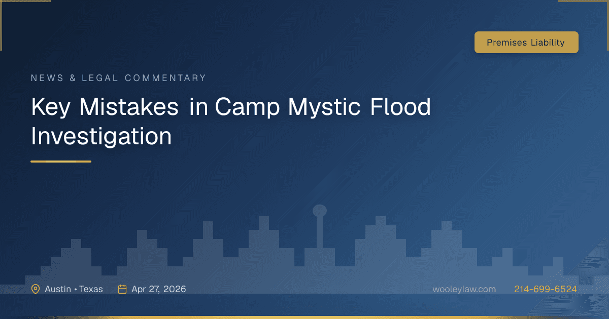 Key Mistakes in Camp Mystic Flood Investigation - Premises Liability