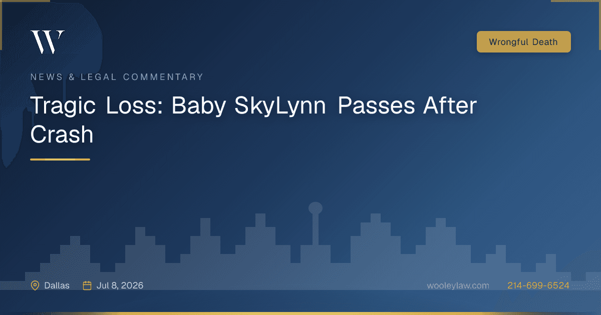 Tragic Loss: Baby SkyLynn Passes After Crash - Wrongful Death