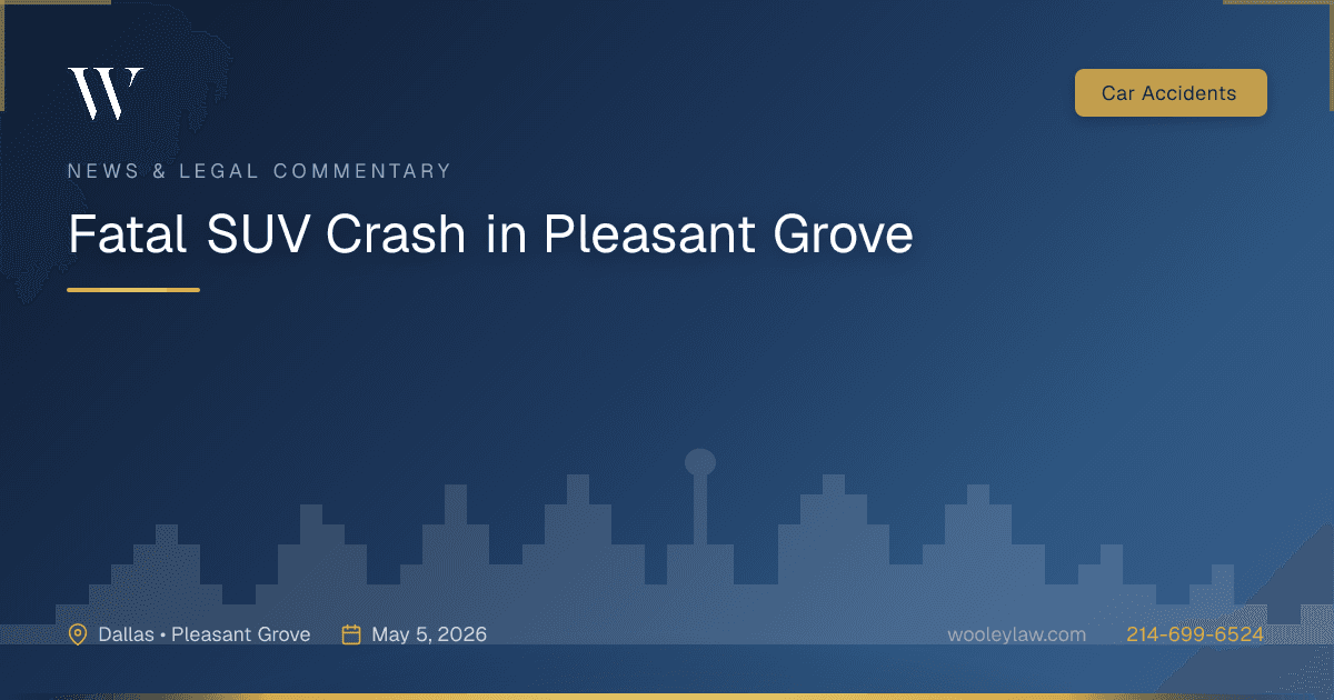 Fatal SUV Crash in Pleasant Grove - Car Accidents