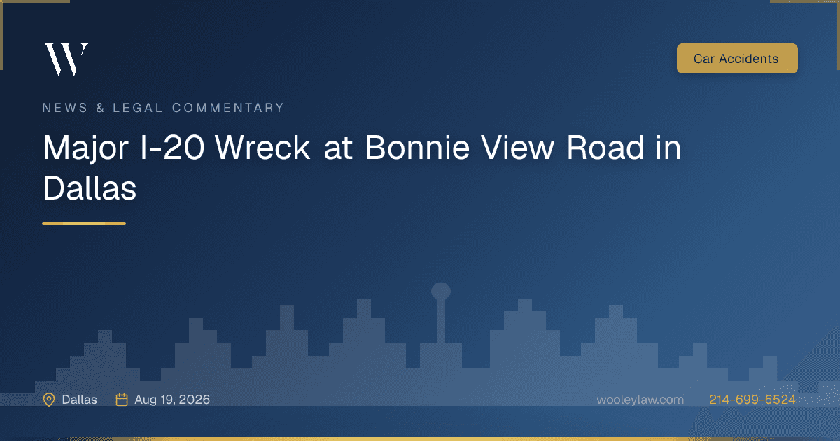 Major I-20 Wreck at Bonnie View Road in Dallas - Car Accidents