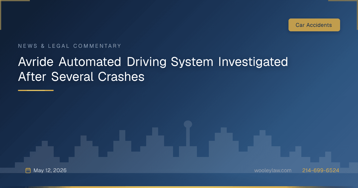 Avride Automated Driving System Investigated After Several Crashes - Car Accidents