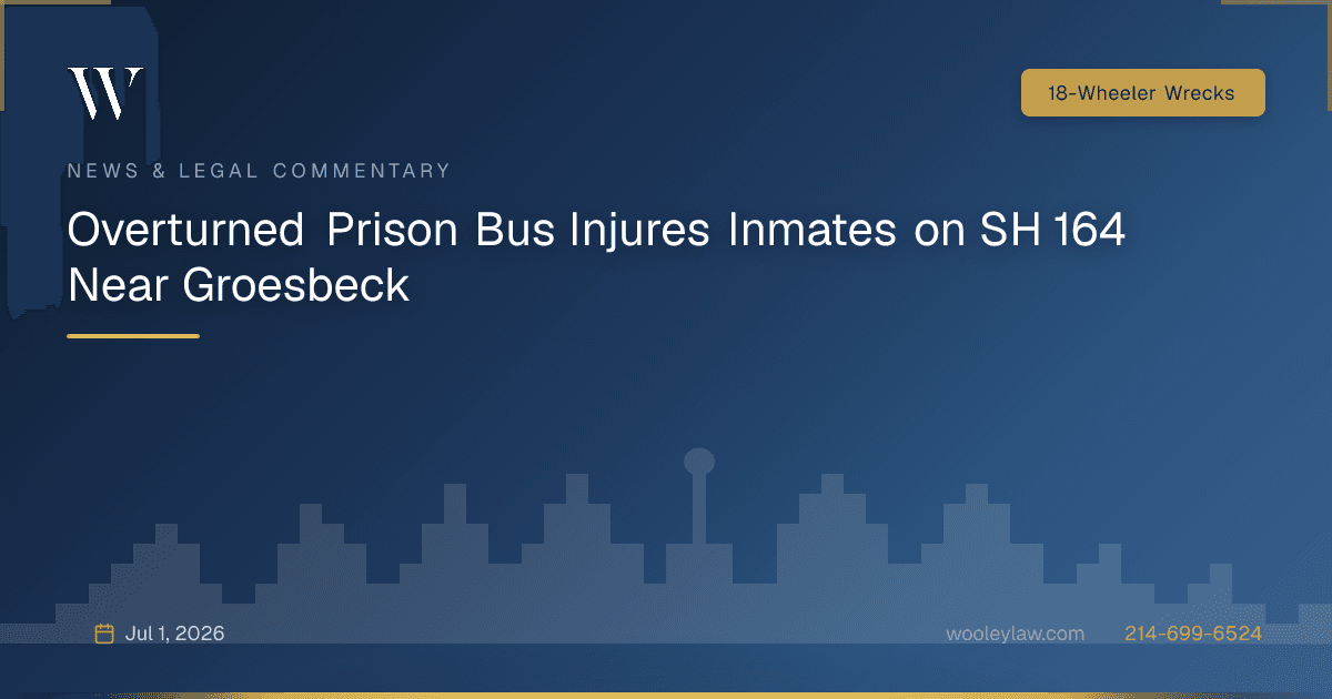 Overturned Prison Bus Injures Inmates on SH 164 Near Groesbeck - 18-Wheeler Wrecks