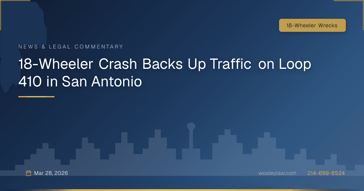 18-Wheeler Crash Backs Up Traffic on Loop 410 in San Antonio - 18-Wheeler Wrecks