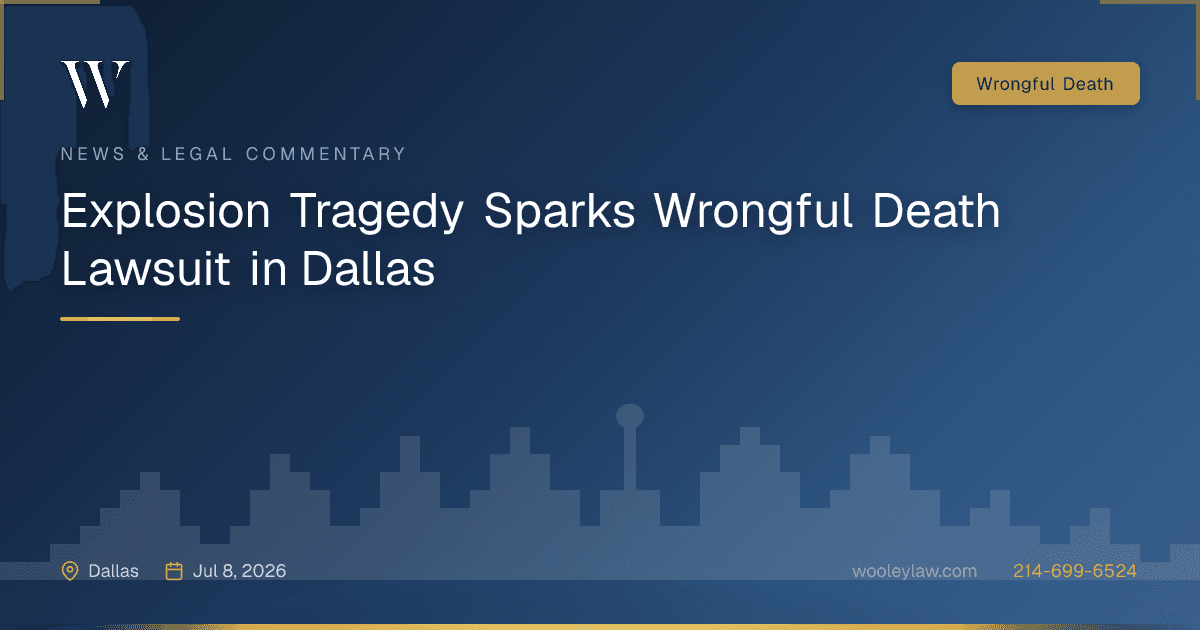 Explosion Tragedy Sparks Wrongful Death Lawsuit in Dallas - Wrongful Death