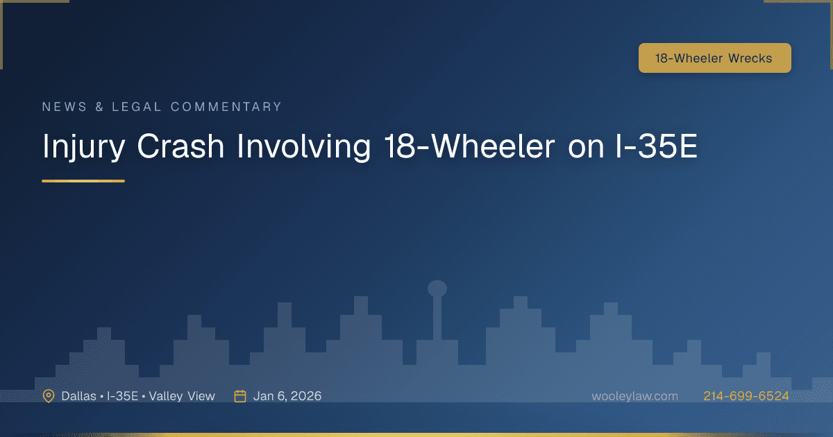 Injury Crash Involving 18-Wheeler on I-35E - 18-Wheeler Wrecks