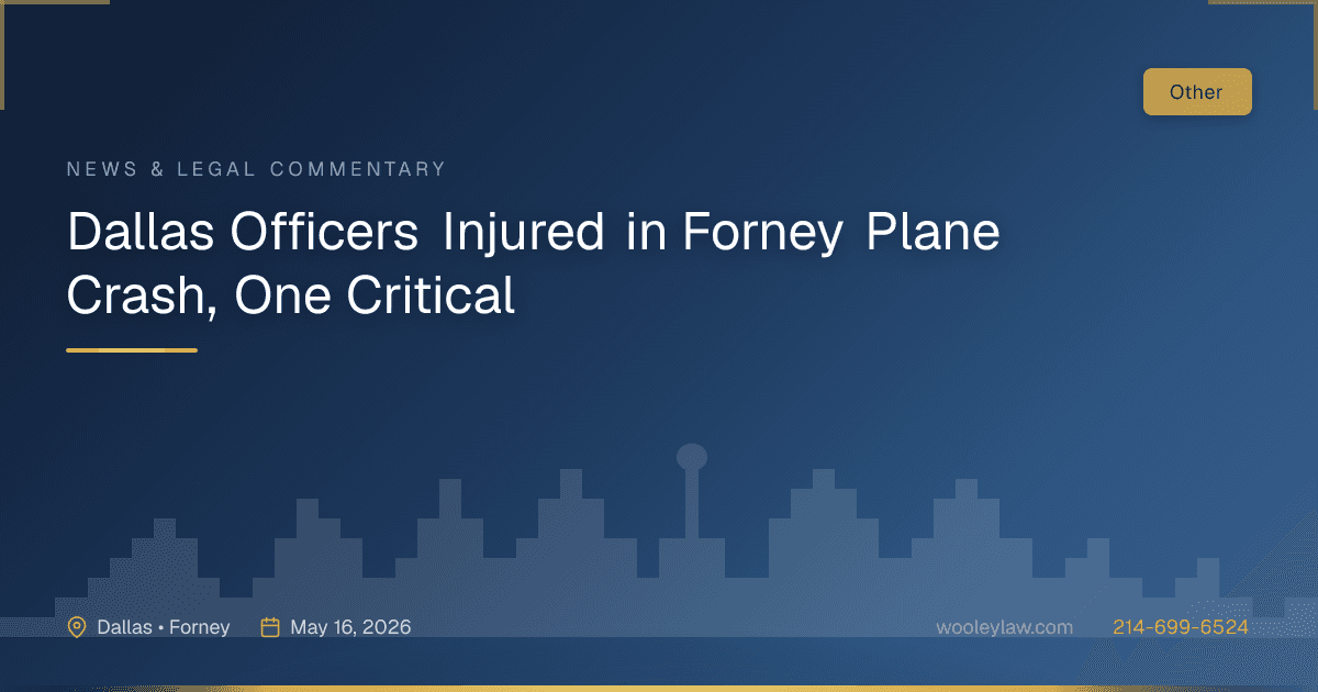 Dallas Officers Injured in Forney Plane Crash, One Critical - Other