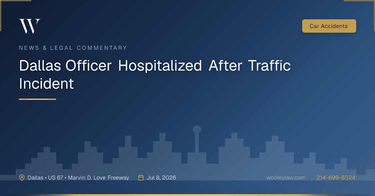 Dallas Officer Hospitalized After Traffic Incident - Car Accidents