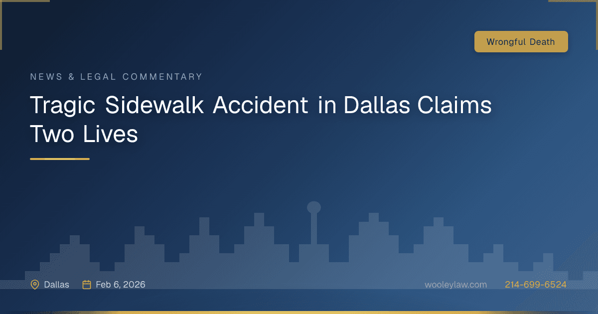 Tragic Sidewalk Accident in Dallas Claims Two Lives - Wrongful Death