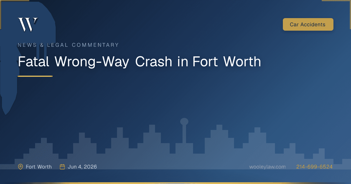 Fatal Wrong-Way Crash in Fort Worth - Car Accidents