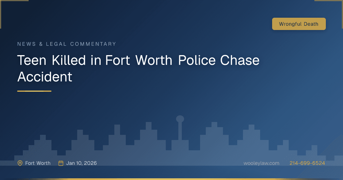 Teen Killed in Fort Worth Police Chase Accident - Wrongful Death