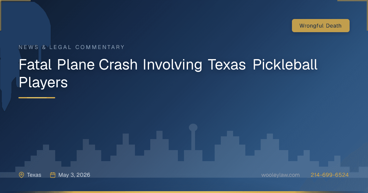 Fatal Plane Crash Involving Texas Pickleball Players - Wrongful Death