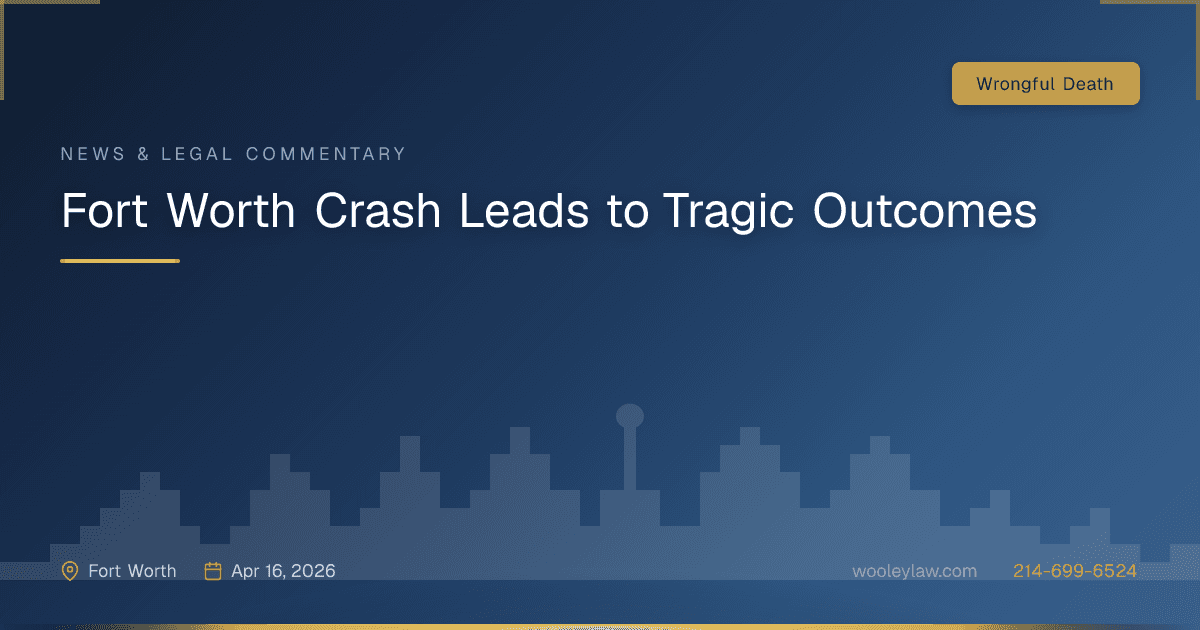 Fort Worth Crash Leads to Tragic Outcomes - Wrongful Death