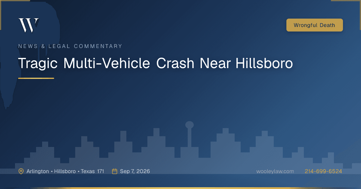 Tragic Multi-Vehicle Crash Near Hillsboro - Wrongful Death