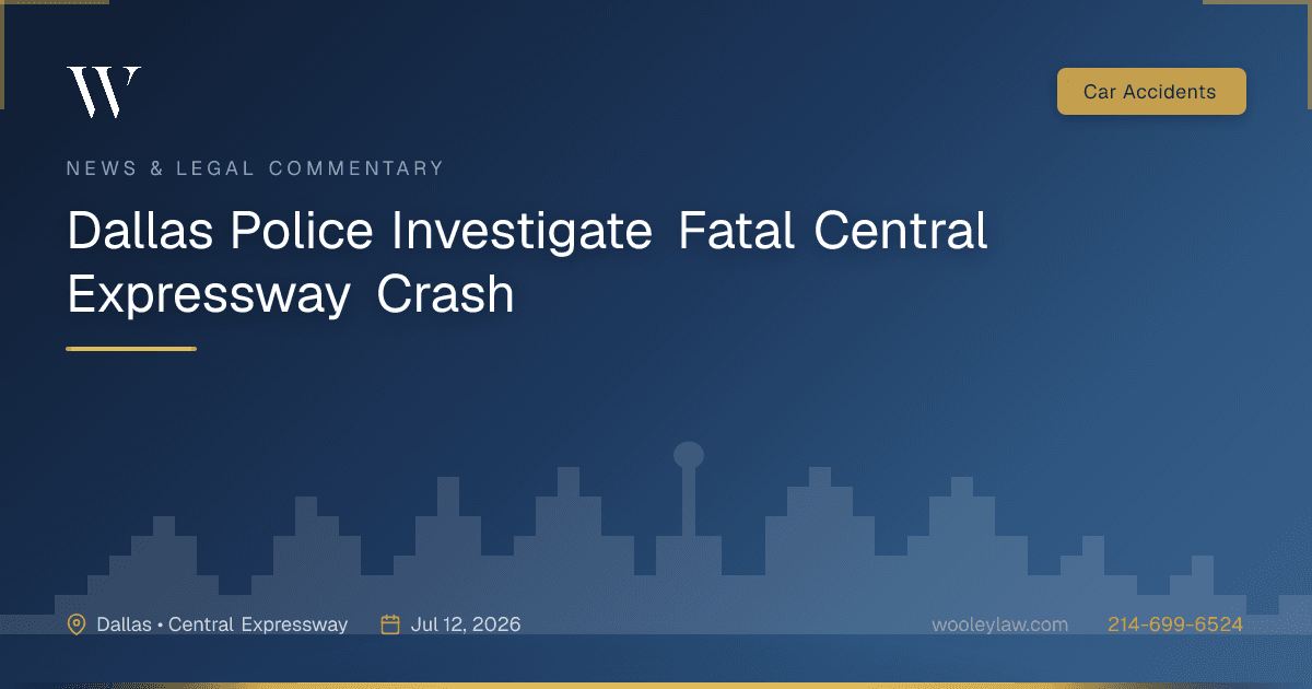 Dallas Police Investigate Fatal Central Expressway Crash - Car Accidents