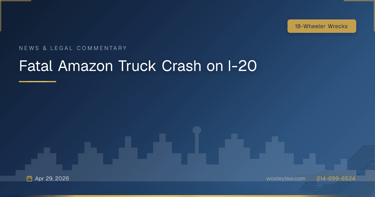 Fatal Amazon Truck Crash on I-20 - 18-Wheeler Wrecks