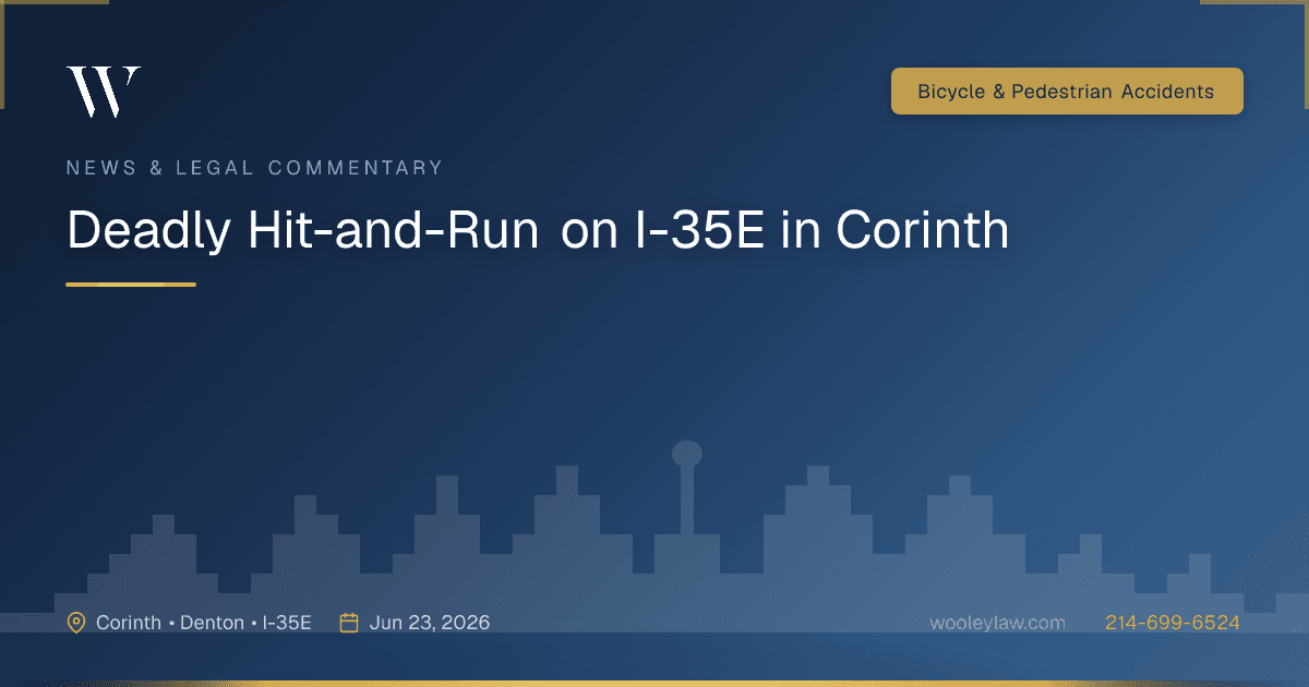 Deadly Hit-and-Run on I-35E in Corinth - Bicycle & Pedestrian Accidents