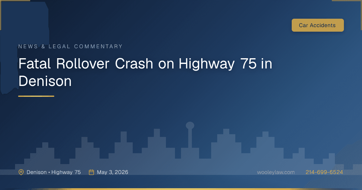Fatal Rollover Crash on Highway 75 in Denison - Car Accidents