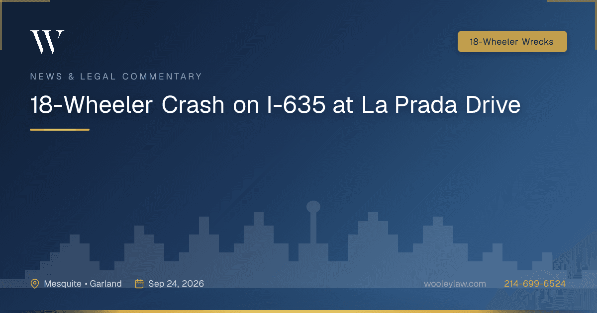 18-Wheeler Crash on I-635 at La Prada Drive - 18-Wheeler Wrecks