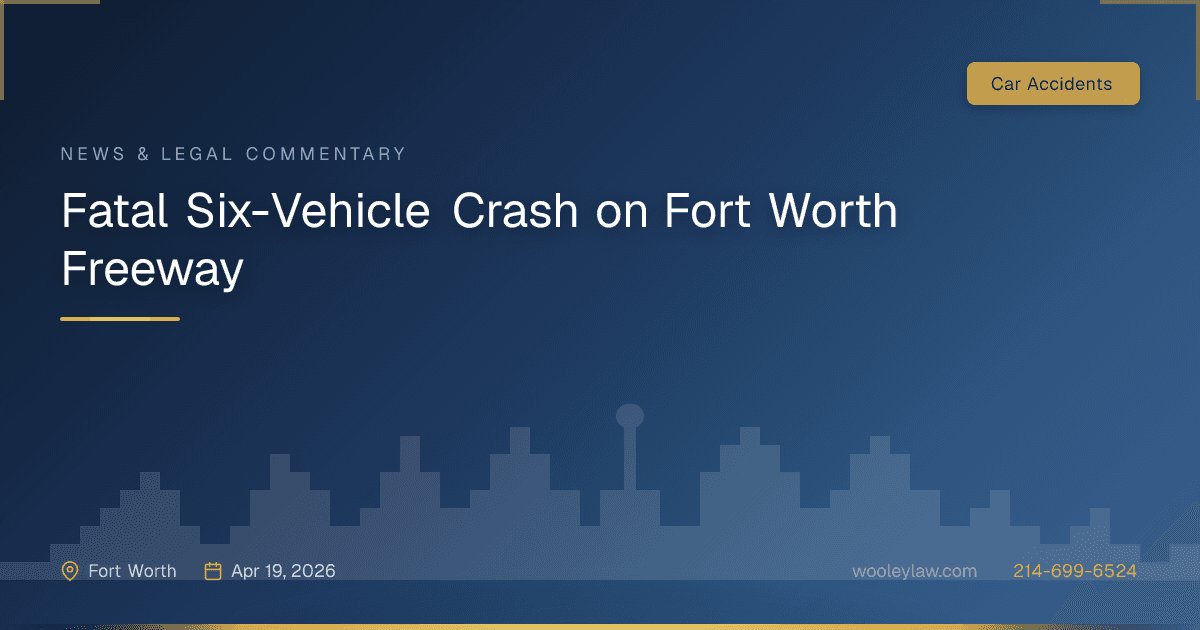 Fatal Six-Vehicle Crash on Fort Worth Freeway - Car Accidents