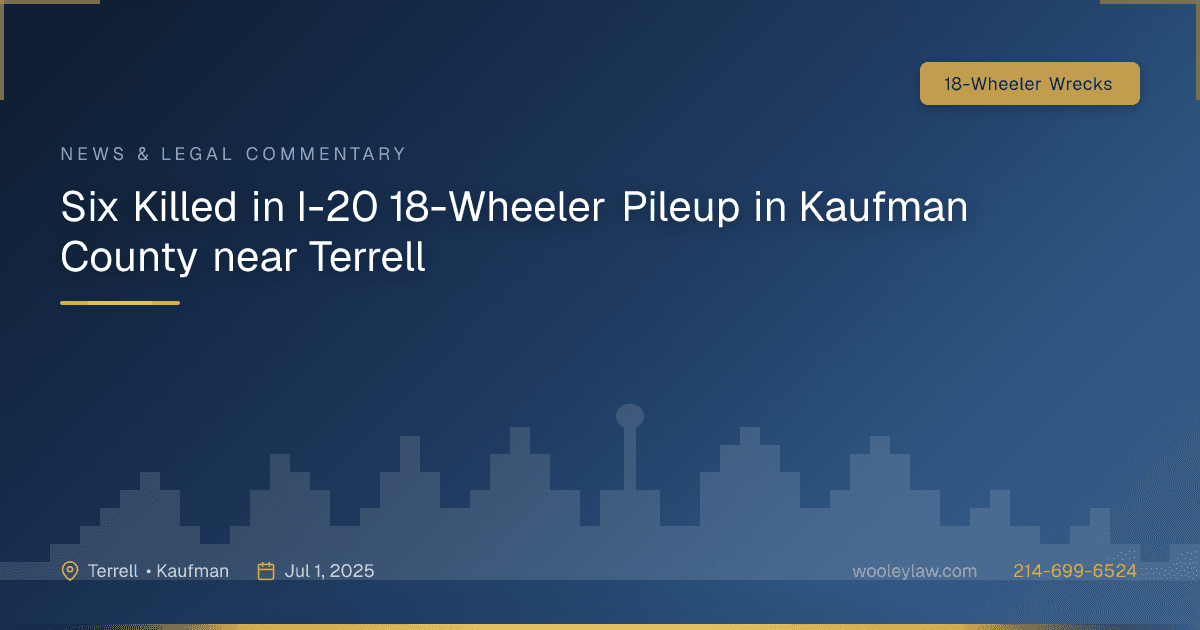 Six Killed in I-20 18-Wheeler Pileup in Kaufman County near Terrell - 18-Wheeler Wrecks