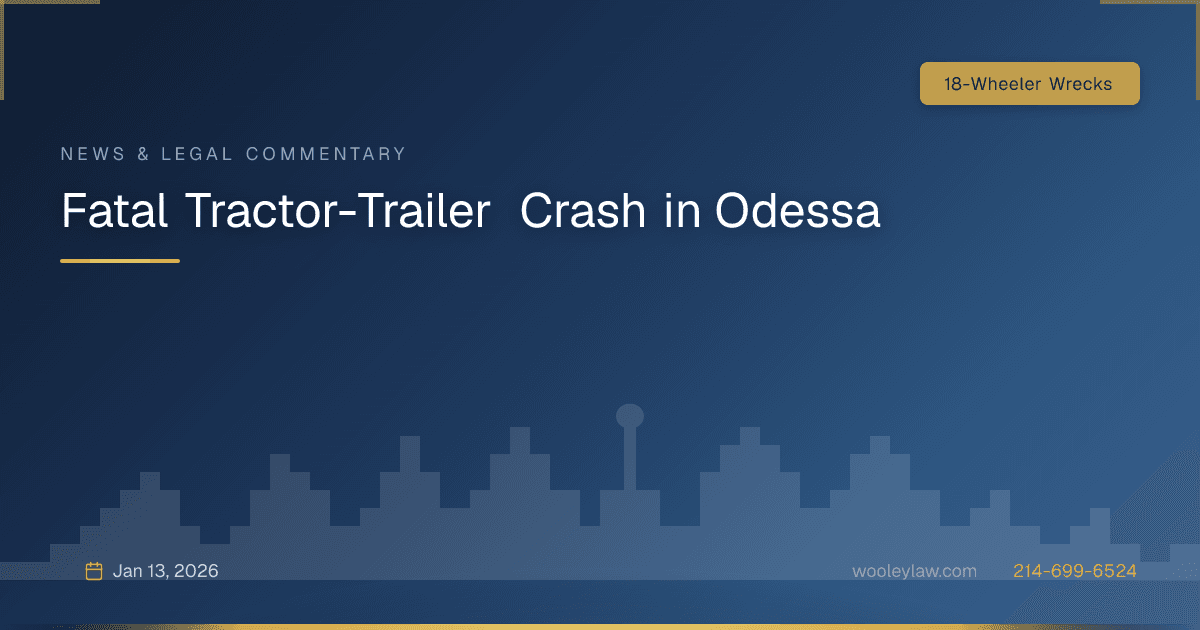 Fatal Tractor-Trailer Crash in Odessa - 18-Wheeler Wrecks