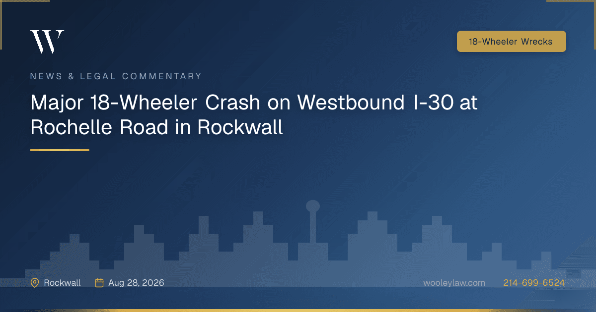Major 18-Wheeler Crash on Westbound I-30 at Rochelle Road in Rockwall - 18-Wheeler Wrecks