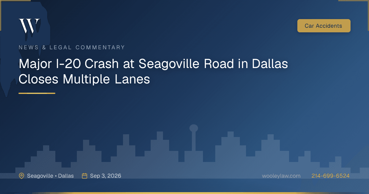 Major I-20 Crash at Seagoville Road in Dallas Closes Multiple Lanes - Car Accidents
