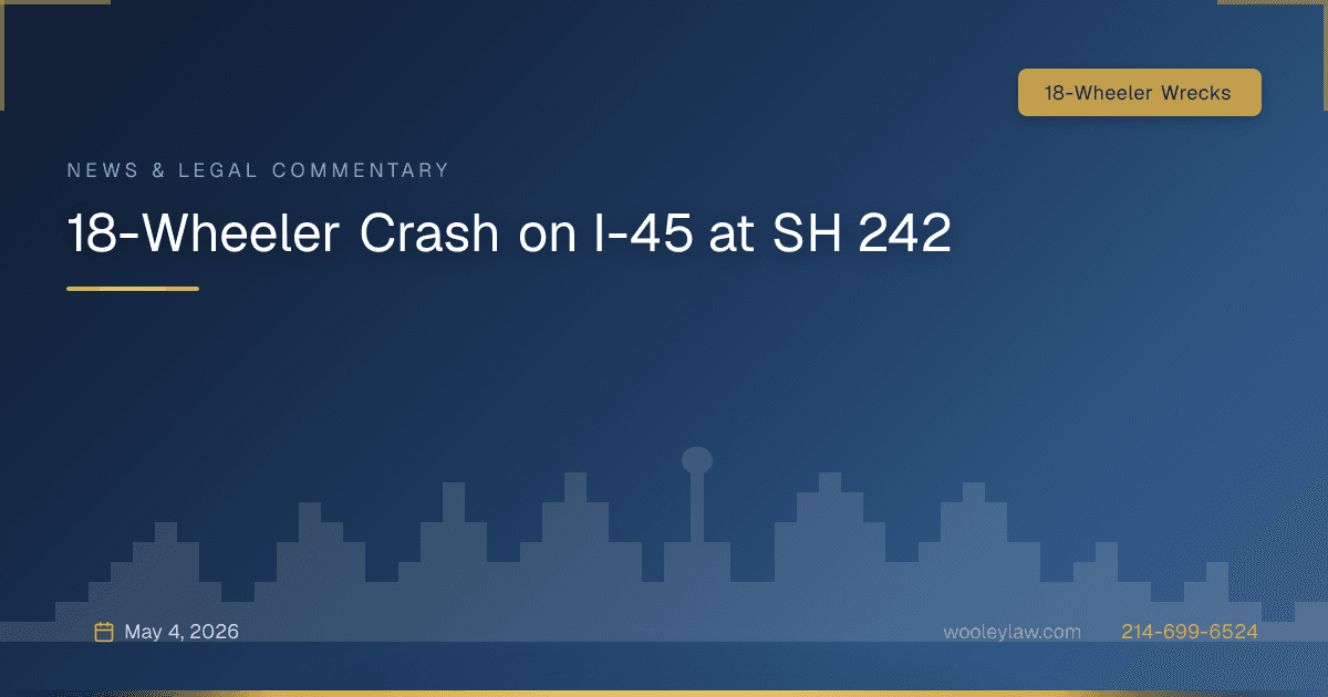 18-Wheeler Crash on I-45 at SH 242 - 18-Wheeler Wrecks