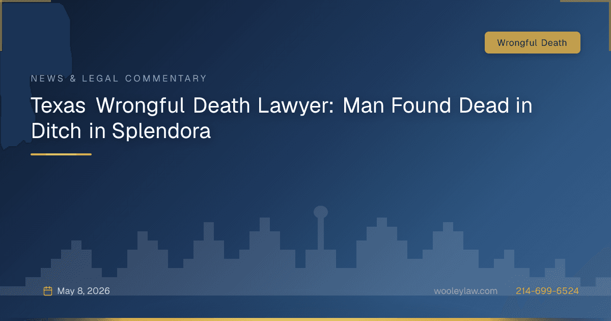 Texas Wrongful Death Lawyer: Man Found Dead in Ditch in Splendora - Wrongful Death